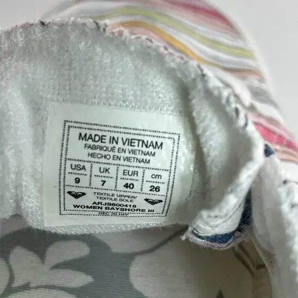 Roxy Bayshore Slip On Shoes Multicolor Canvas Casual Sneakers Women US 9 - Picture 5 of 6